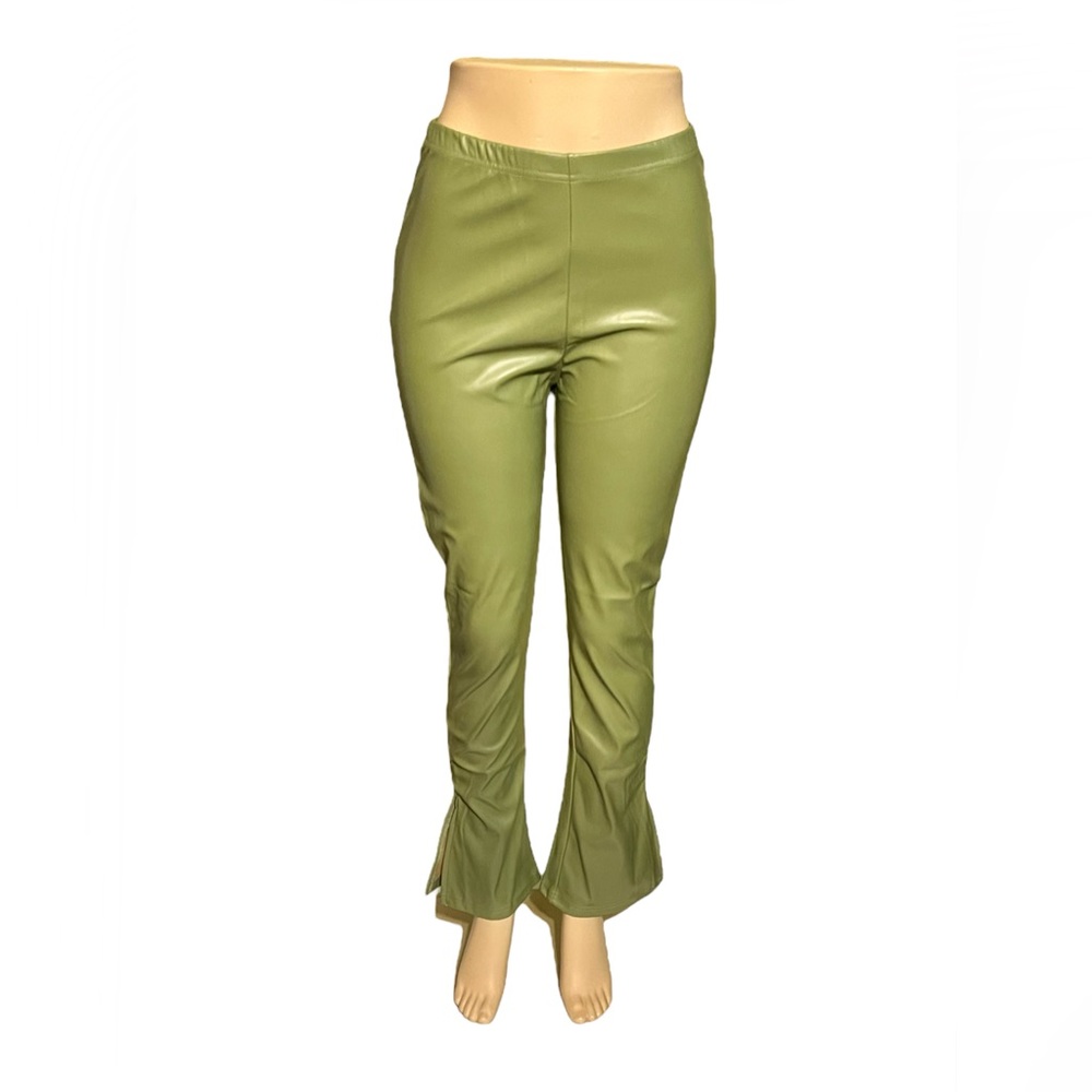 Gorgeous Dolls Faux Leather Ankle Split Pants